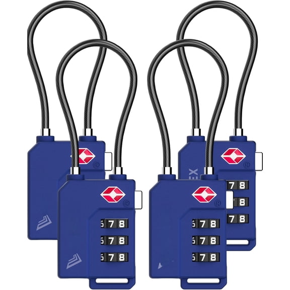 TSA Locks for Luggage, Suitcase Locks TSA Approved, Luggage Locks, Ease of Use & Durable(Blue,4 Pack)