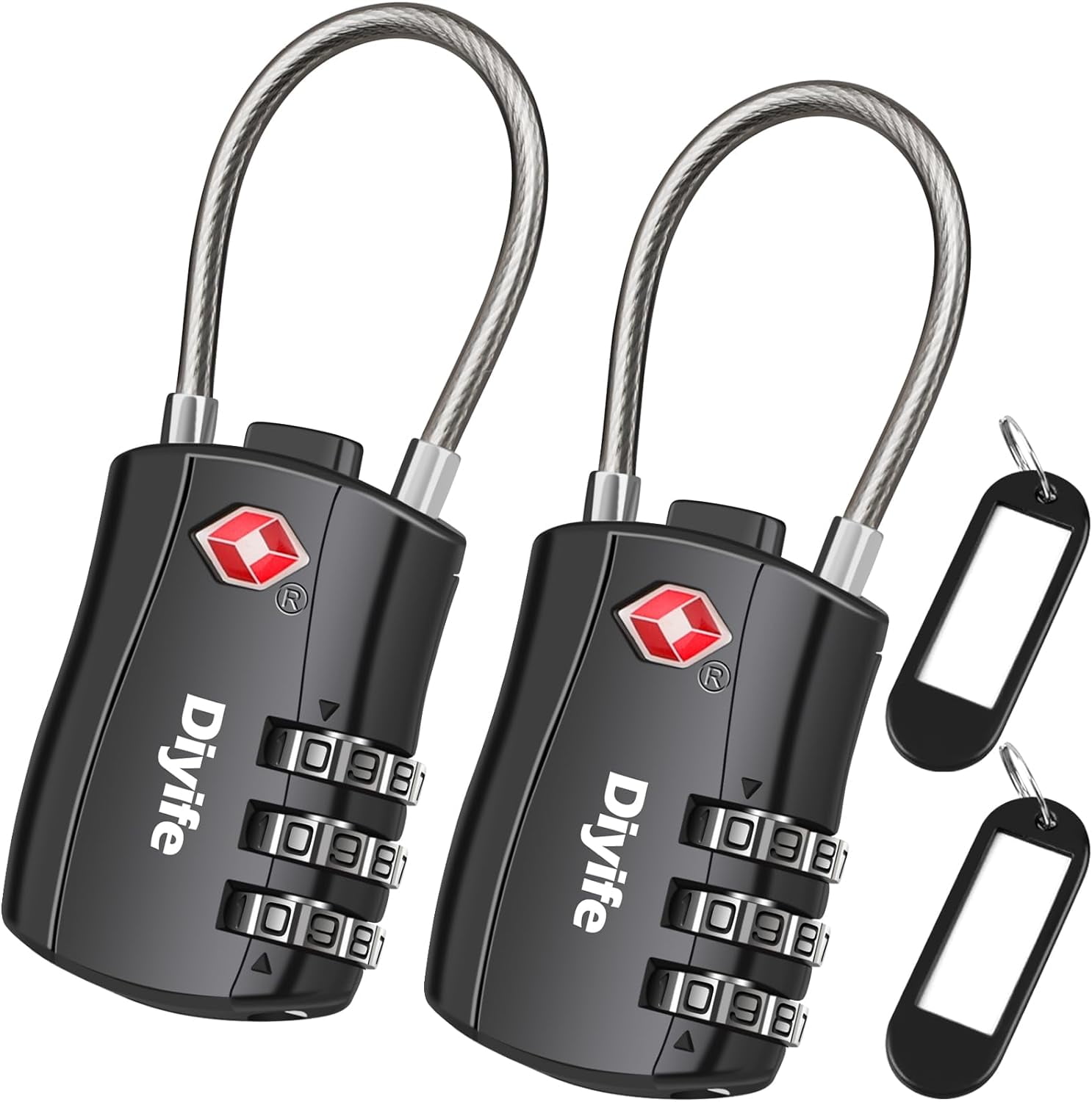 TSA Luggage Lock, [New Version] [2 Piece] 3Position Security Padlock