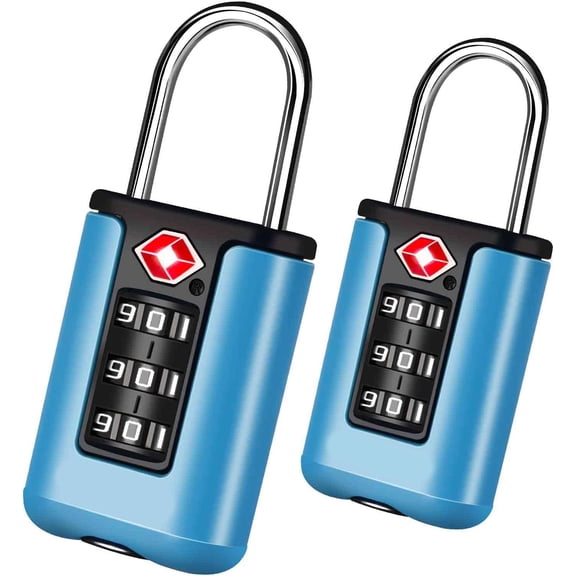TSA Luggage Locks, Combination Travel Padlock, Waterproof Keyless Resettable Lock for Lockers, Bags, Backpack, Gym
