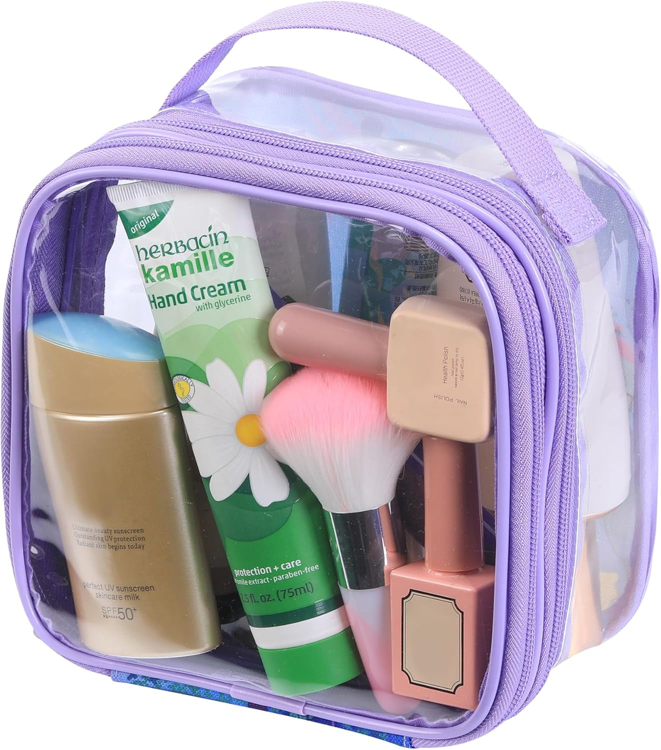 TSA clear toiletry bag airport approved see through pvc plastic pouch