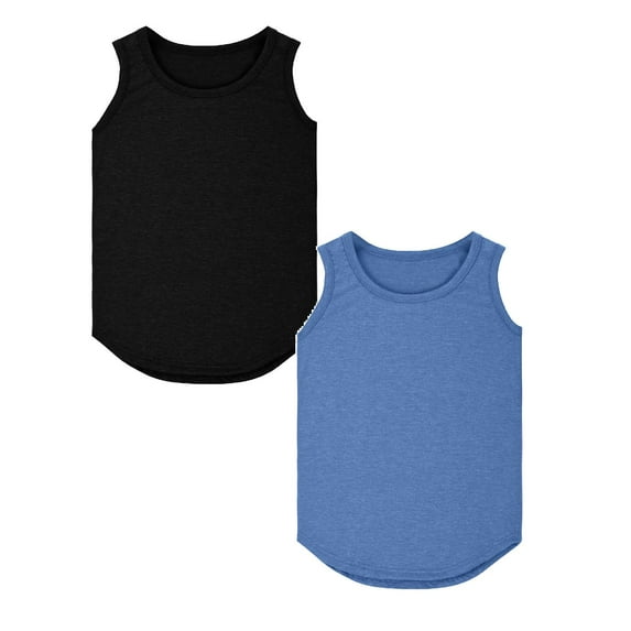 TSADFHJI 2 Pack Girl Tops Size 10-12 Trendy Fallgirls Tank Tops Kids Summer Crewneck Sleeveless Shirts Dancewear 3 To14 Years