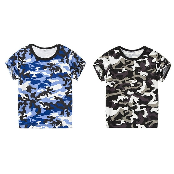 TSADFHJI 2 Pack Tank Tops for Boys 10-12 Boy Camouflagess T Shirt Camo Short Sleeve Tee Shirts for Boys Girls 2 14 Years 120