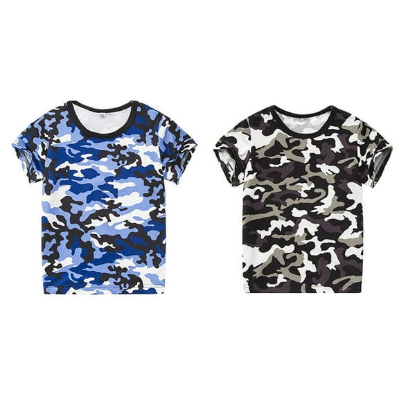 TSADFHJI 2 Pack Teen Tops for School Boy Camouflagess T Shirt Camo Short Sleeve Tee Shirts for Boys Girls 2 14 Years 90