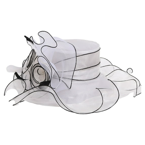 TSADFHJI Cowboy Hats for Women Black Rhinestone Women's Fascinator Bridal Tea Party Wedding Hat One Size White