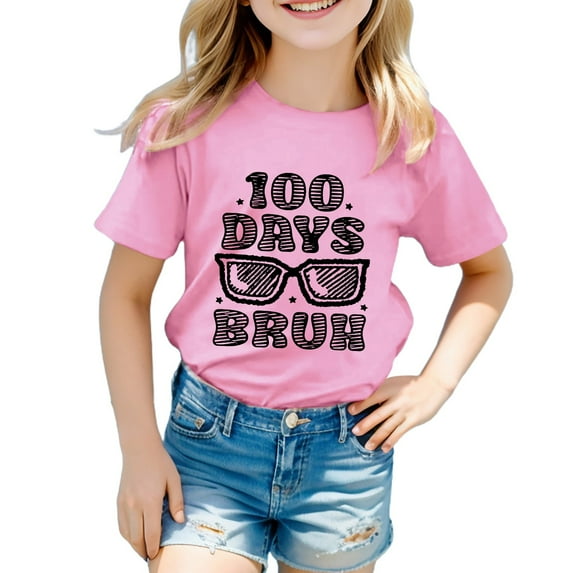 TSADFHJI Girls Shirts Size 10-12 Trendy Cropped Girls Shirts Size 6 Red Winter Shirts for Teen Kids Girls Child Short Sleeve Prints T Shirt Trendy Girls Fans Tops 90
