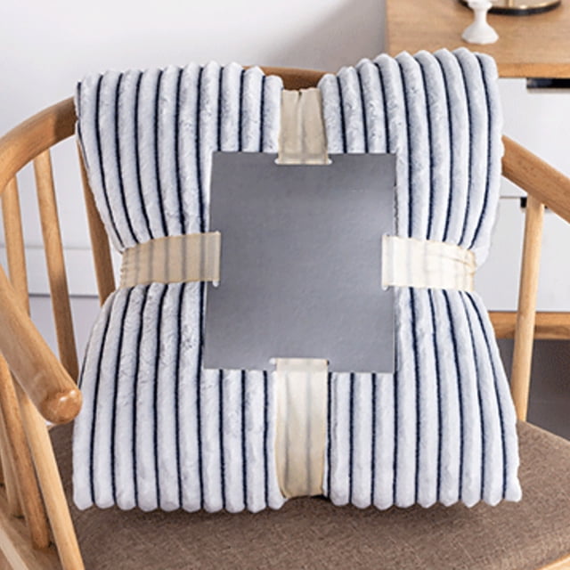 TSApan Clearance Blanket Pure Color Vertical Flannelette Blanket Coral