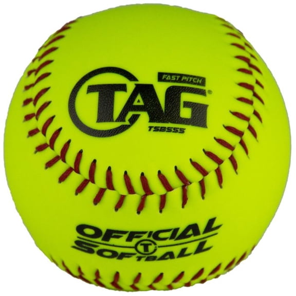 TSB555 TAG 12-Inch Vinyl Women's Fast Pitch Safety Softball,  Dozen (12 Softballs), Soft Poly Core, Ideal for Indoor Training