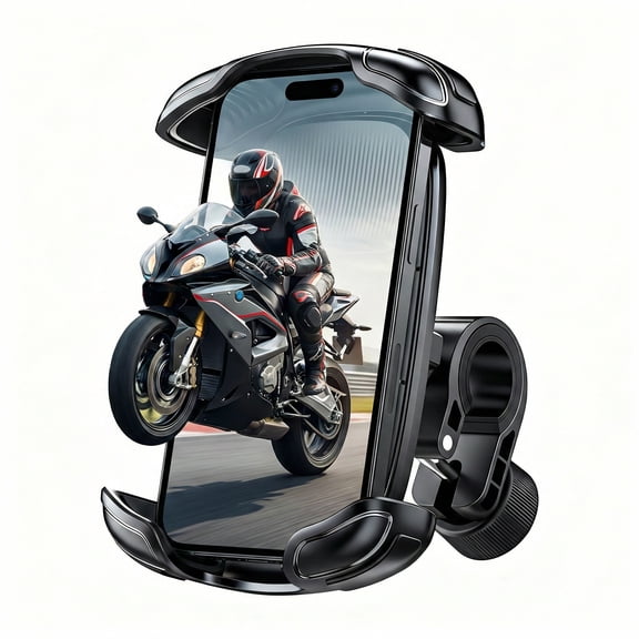 TSBIFV Auto-Locking Bike Phone Holder, One-Button Release Phone Mount for Bike Motorcycle - Bicycle Handlebar Phone Mount For 4.7" - 7.2" Phones,Black