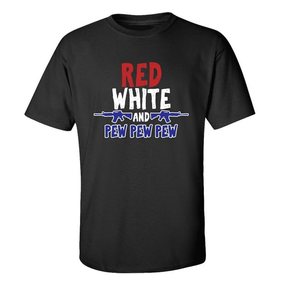 TSC Fourth of July Red White and Pew Pew Pew Unisex Short Sleeve T-shirt-Black-medium