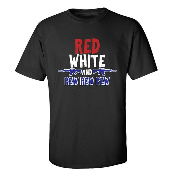 TSC Fourth of July Red White and Pew Pew Pew Unisex Short Sleeve T-shirt-Black-xxxl