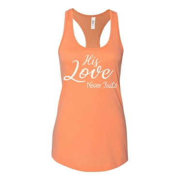 TSC His Love Never Fails Ladies Racerback Tank Top-Light Orange-small