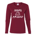 thumbnail image 1 of TSC Jesus Is My Best Friend Ladies Long Sleeve T-shirt-Cardinal Red-xxl, 1 of 4