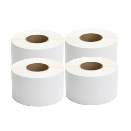 TSC Thermal Label Transfer Paper for Printers, Stickers and Labels for Postage, Receipts, Retail, Business, 4" Width x 1" Length, 3" Core, 8" Outer Diameter, White, 5500 Labels Per Roll, 4 Rolls
