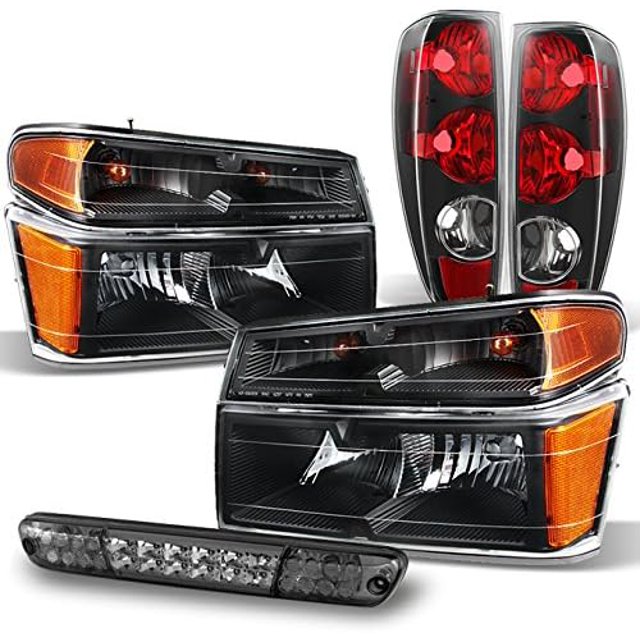For 20042012 Chevy Colorado GMC Canyon Black Headlights