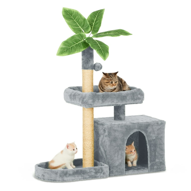 Cat tree house with leaves cheap