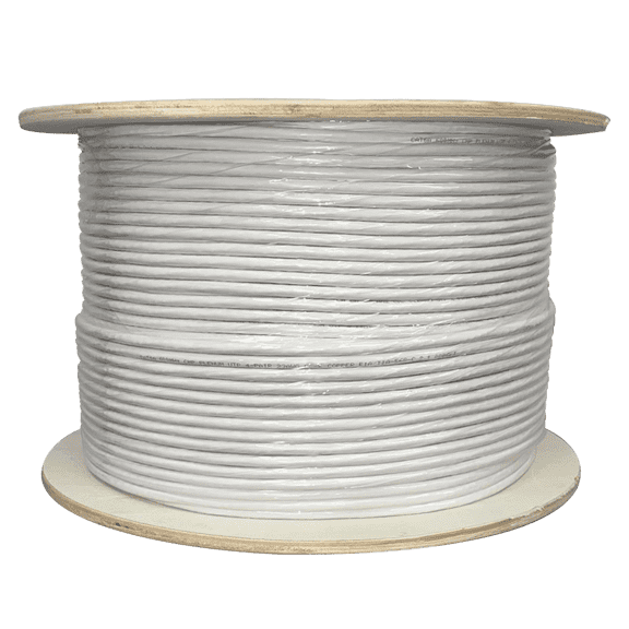 TSCables | Cat6A Plenum (CMP) 1000ft, 750Mhz, PoE++ (4PPoE) | 100% Solid Bare Copper | 23AWG Unshielded Twisted Pairs (UTP), Available in 9 Colors for Easy Identification (White, 1000ft)