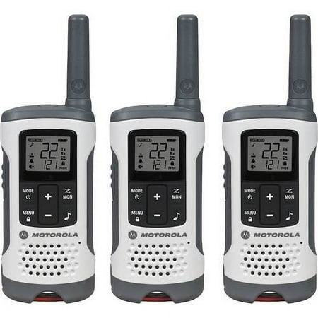 Motorola - Solutions TALKABOUT T260 Two Way Radio - 3 Pack - White with red lanyard bar