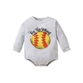thumbnail image 1 of TSEXIEFOOFU Baby Boys Autumn Casual Romper Gray Long Sleeve O Neck Rugby Print Loose Playsuit, 1 of 9