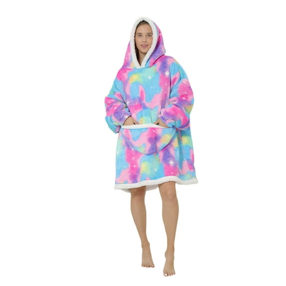 TSEXIEFOOFU Blanket Hoodie, Oversized Wearable Sweatshirt Blankets of Soft Sherpa Plush for Adults Women Men