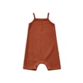 thumbnail image 1 of TSEXIEFOOFU Children's Jumpsuit Solid Color Square Collar Sleeveless Suspender Neck Button Soft Romper, 1 of 9