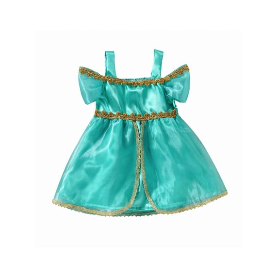 TSEXIEFOOFU Girls Evening Party Dress, Mesh Short Sleeve Cold Shoulder Gold Rim Stage Performance Dress