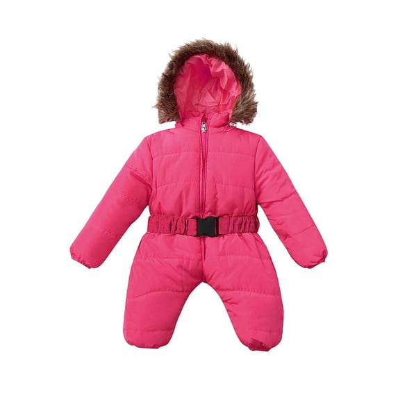 TSEXIEFOOFU Kids Girl Boy Romper, Long Sleeve Hood Plush Cotton-Padded Clothes Casual Winter Zipper Jumpsuit