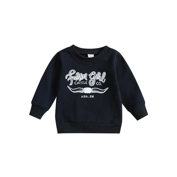 TSEXIEFOOFU Kids Toddler Girls Sweatshirt Autumn Casual Letter Print Long Sleeve Pullover T-shirt