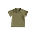 thumbnail image 1 of TSEXIEFOOFU Toddler Girls Boys Summer Casual Tops Solid Color Short Sleeve O Neck Loose T-shirt, 1 of 8