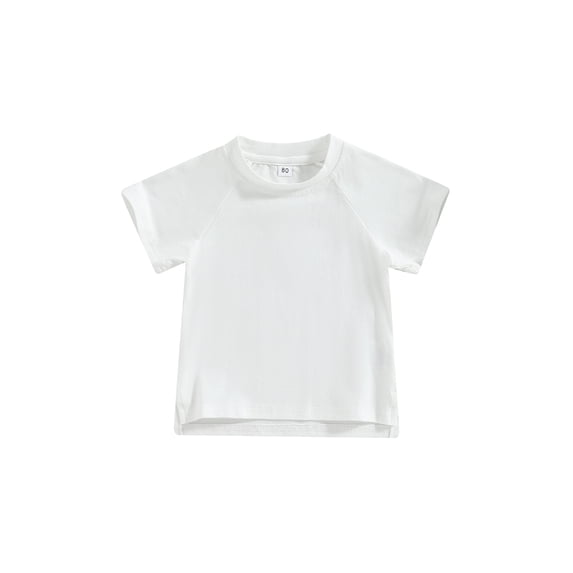 TSEXIEFOOFU Toddler Girls Boys Summer Casual Tops Solid Color Short Sleeve O Neck Loose T-shirt