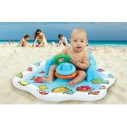 TSF Toys Inflatable Baby Splash Pool with Stackable Ring Toys, Multicolor