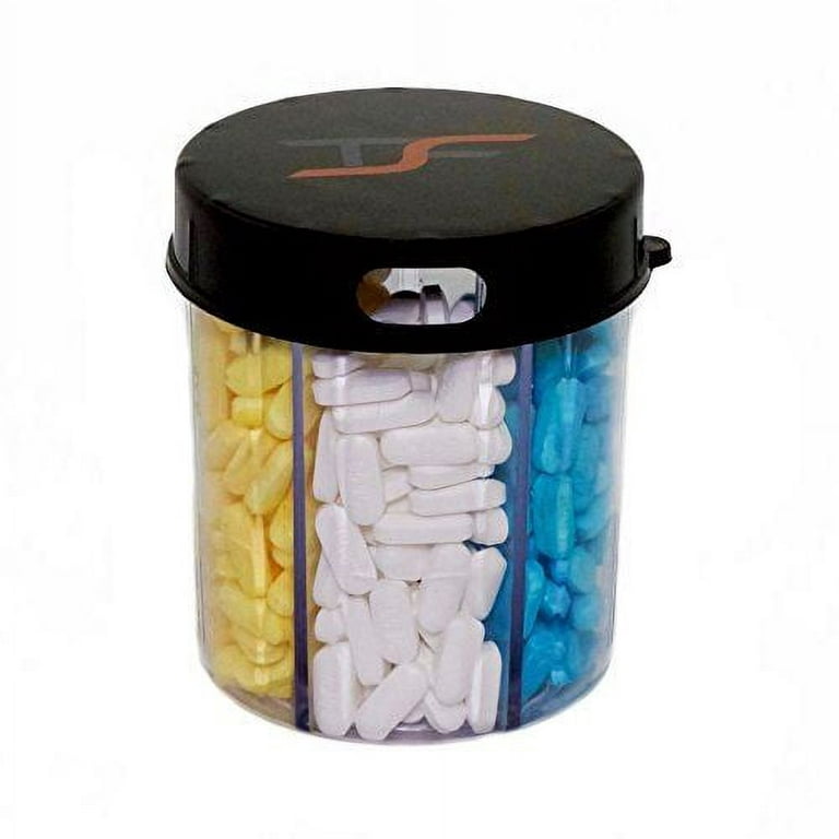 TSF Travel Pill Vitamin Medication Holder Dispenser Organizer Storage