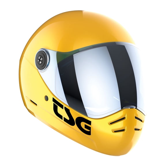 TSG Pass 2.0 Full Face Helmet w/Bonus Visor, Downhill Skateboarding - GoldRush