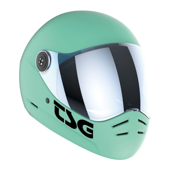TSG Pass 2.0 Full Face Helmet w/Bonus Visor, Downhill Skateboarding - Satin Blue