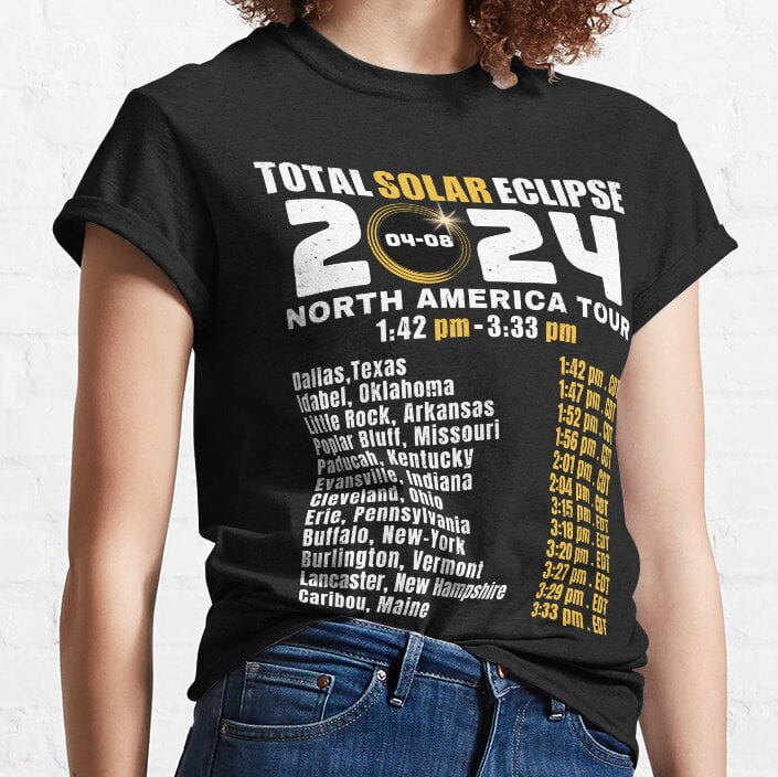 TSHIRT2024 Total Solar Eclipse North America Tour April 8th Path Of