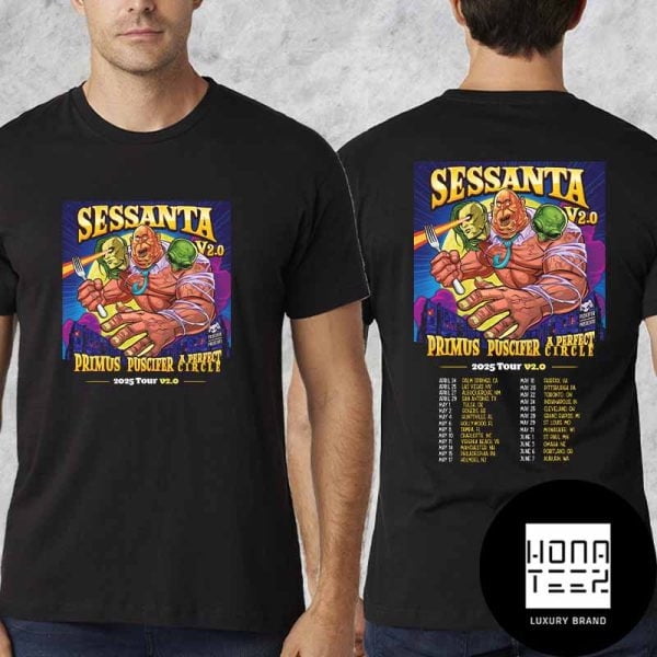 TSHIRTA PERFECT CIRCLE And PRIMUS And PUSCIFER Sessanta V2.0 Tour 2025