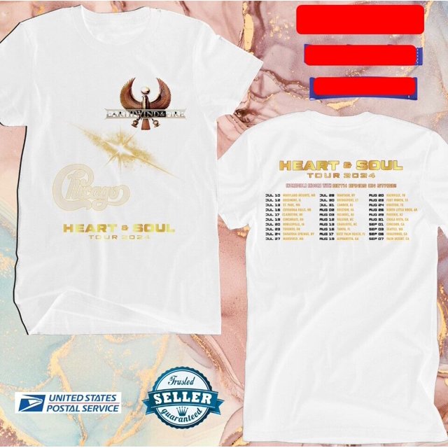TSHIRTEarth Wind Fire Heart Soul Tour 2024,Cool new Tour,unisex White