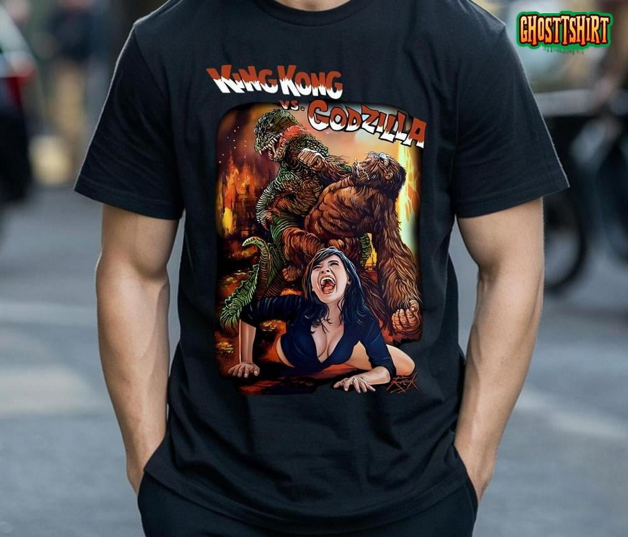 T-shirt King Kong Top Of The World – Noir – 100% Coton – Personnalisable – Fabriqué USA