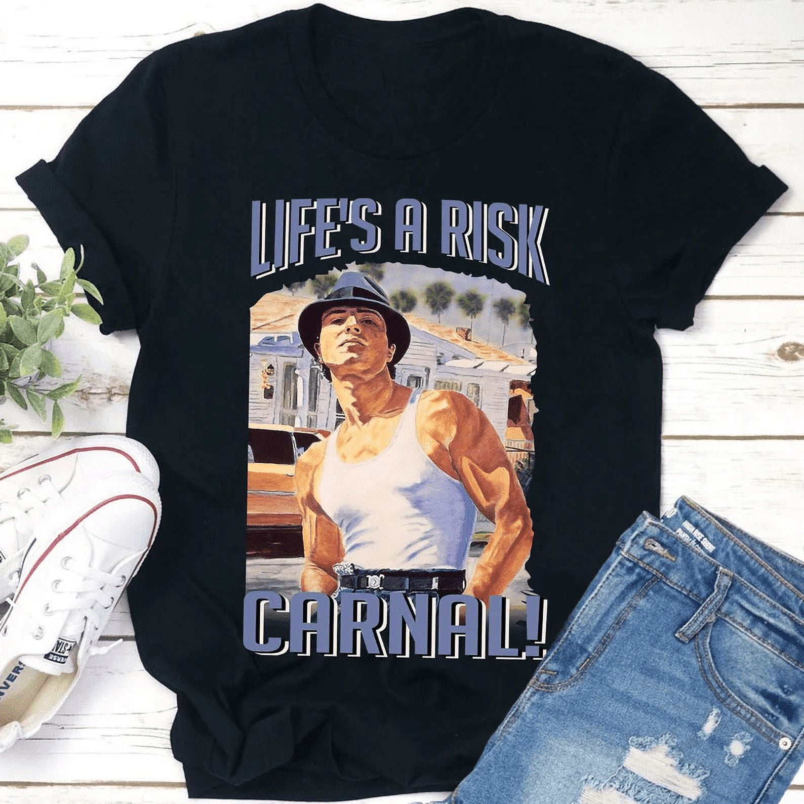 TSHIRT-Life’s A Risk Carnal, Miklo Blood In Blood Out T-Shirt - Walmart.com