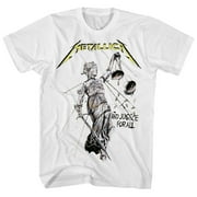 LONGMANSHIRT TSHIRT-Metallica Justice For All T Shirt Unisex Rock N Roll Music Concert White