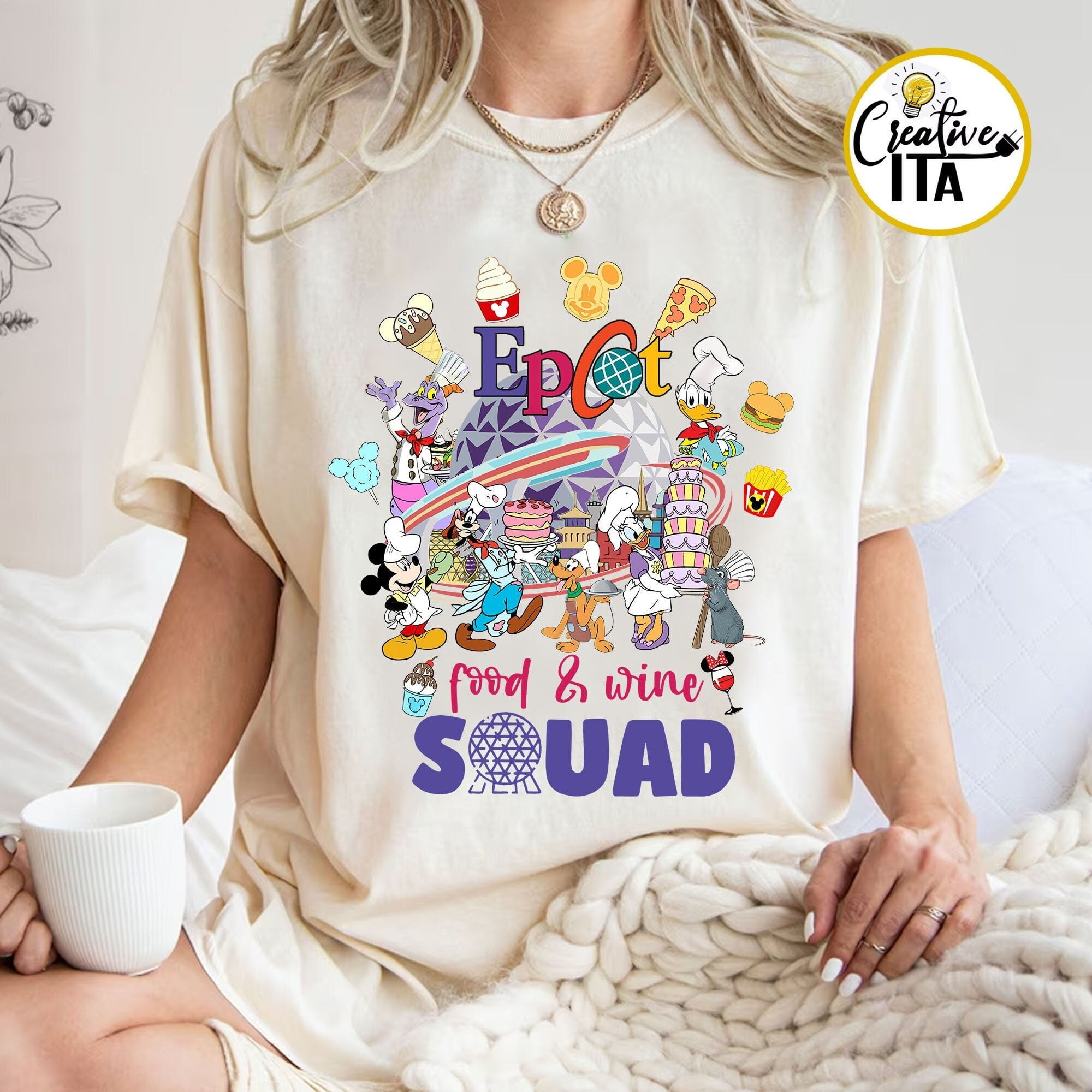 TSHIRTMickey & Friends Figment Remy Epcot Food and Wine Squad Shirt