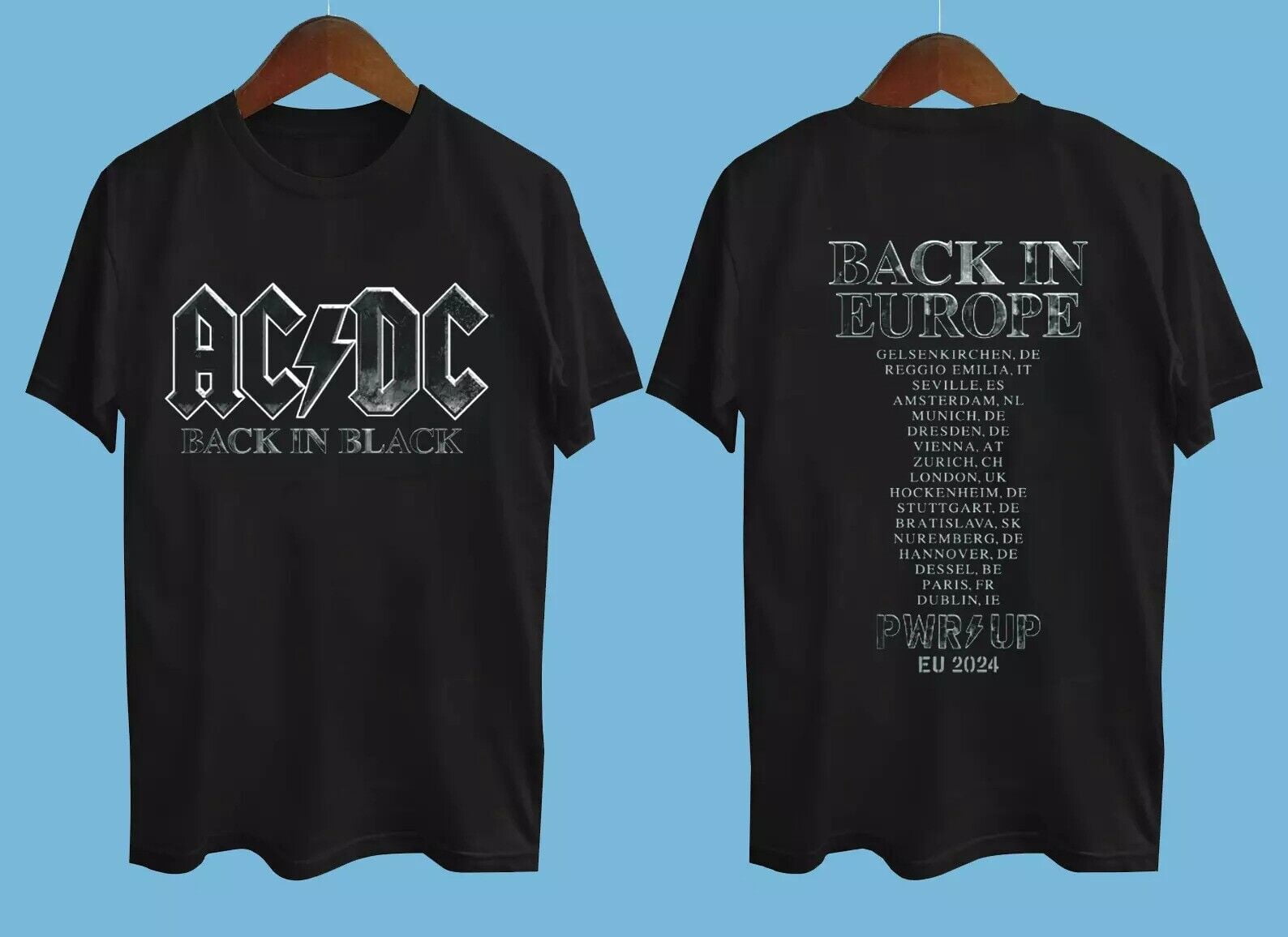 TSHIRTNEW ACDC Back In Black 2024 Tour Short Sleeve Black All Size T