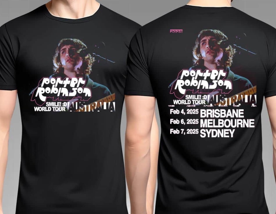 TSHIRTPorter Robinson Smile Word Tour Australia 2025 Show Schedule T