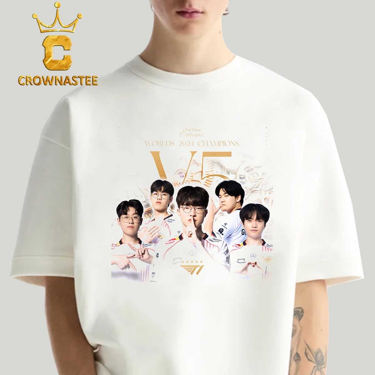 TSHIRTT1 Worlds 2024 Champions Classic TShirt White S5XL