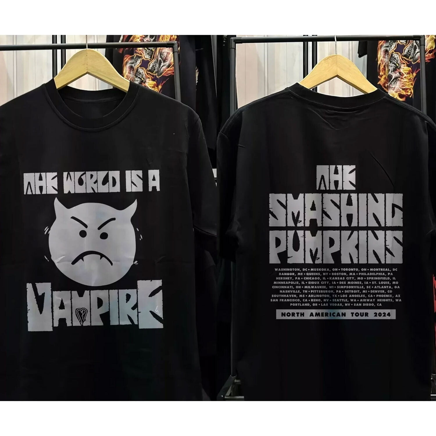 TSHIRTThe Smashing Pumpkins The World Is A Vampire North American Tour 2024 Shirt