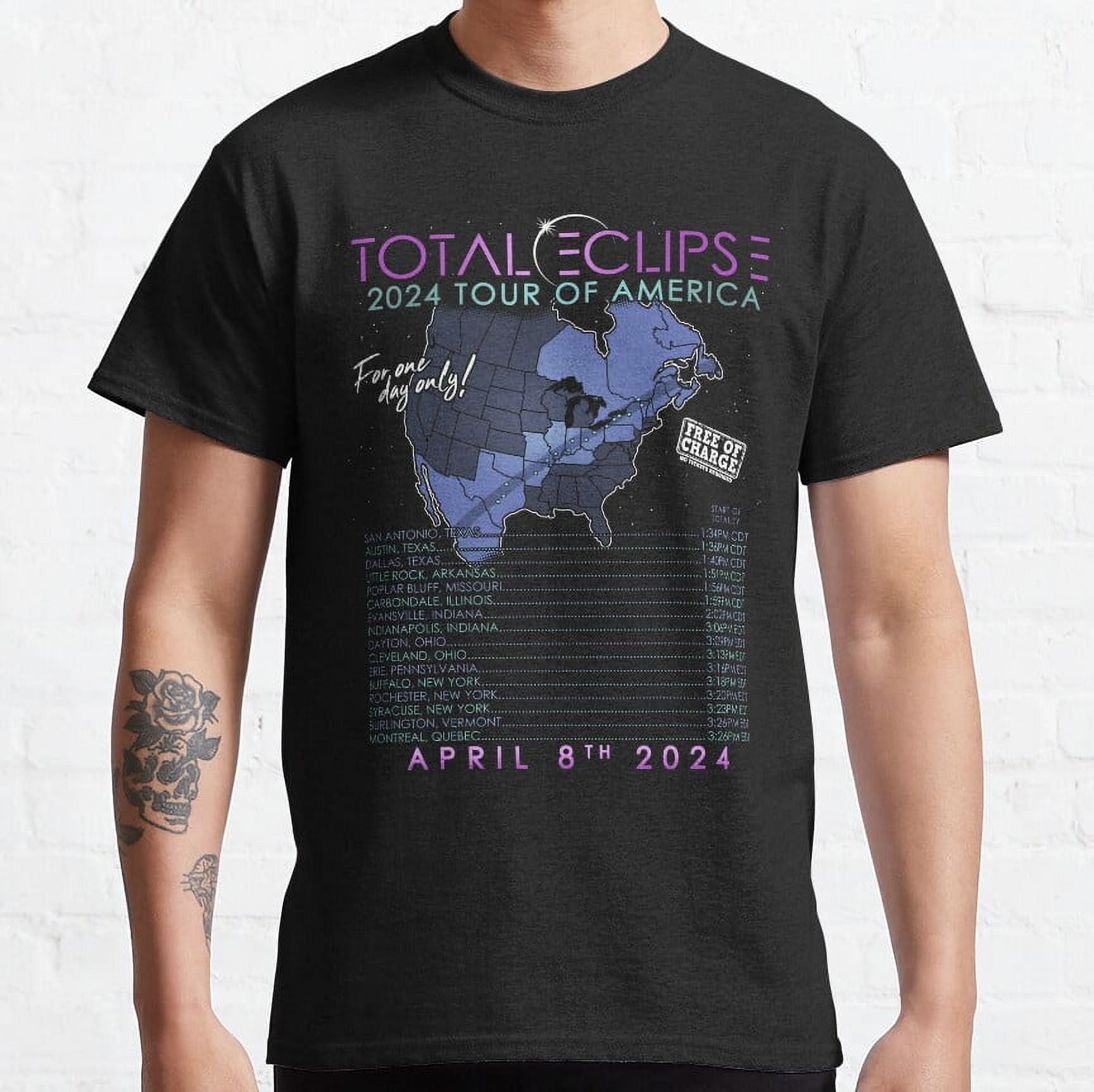 TSHIRTTotal Solar Eclipse April 8th 2025 Tour of America Classic T