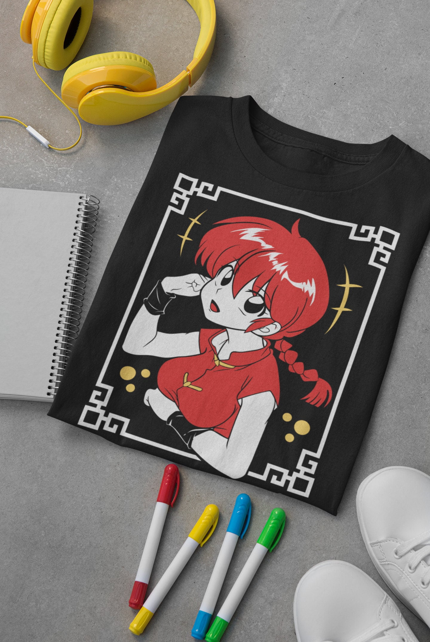 T-shirt Anime Waifu Material Unisexe - Manches Courtes, Motif Anime, Taille Régulière - Neuf Avec étiquette