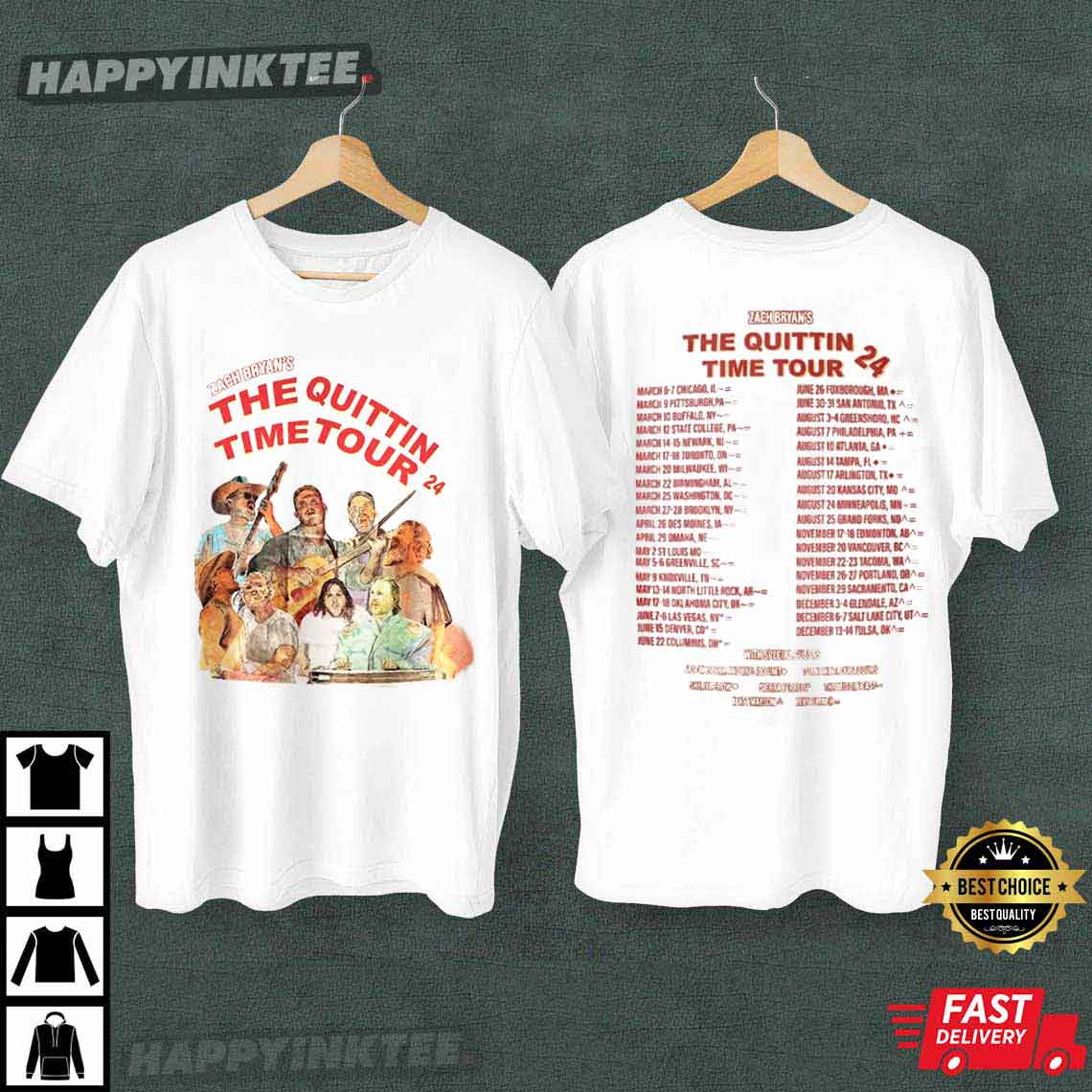 TSHIRTZach Bryan The Quittin Time Tour 2024 Best TShirt