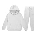 thumbnail image 1 of TSHXS Boys Sweat Suits Boys White Sweatpants Girls Boys 2 Piece Tracksuit Athletic Sweatsuits Sets Hooded Sweatshirt And Jogger Sweatpants Clothing Sets For Kids 8-9 Years, 1 of 5