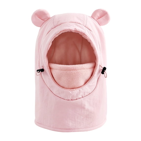 TSHXS Baby Hats Toddler Cute Bear Ear Thermal Balaclava Hood Hat Drawstring Wind Resistant Full Face Neck Cover for Boys Girls
