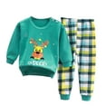 thumbnail image 1 of TSHXS Boys Pajamas 5T Boy Clothes Boys' Cotton Long Sleeve Top And Pants,2 Piece Pajama Set 4-5 Years Green, 1 of 3